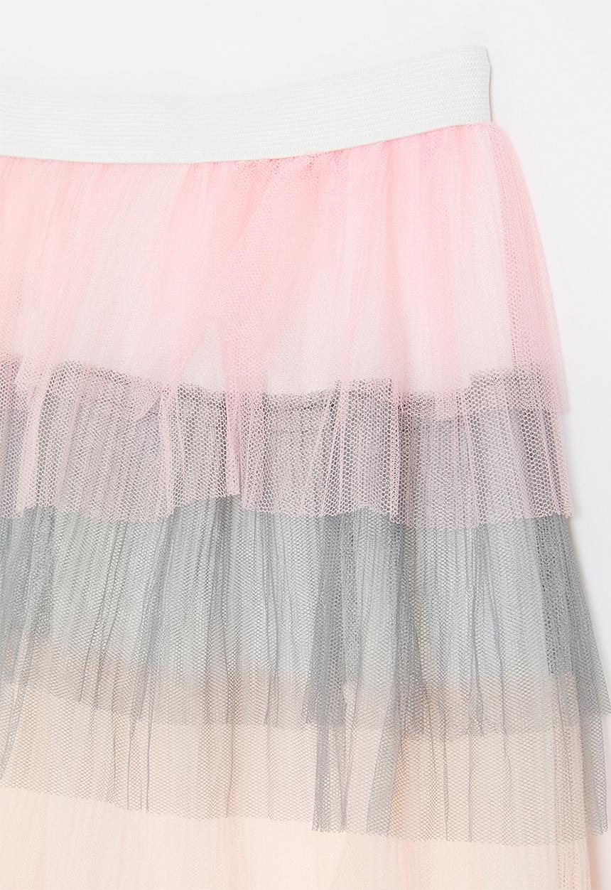 Pop Candy - Tiered mesh maxi skirt - multi