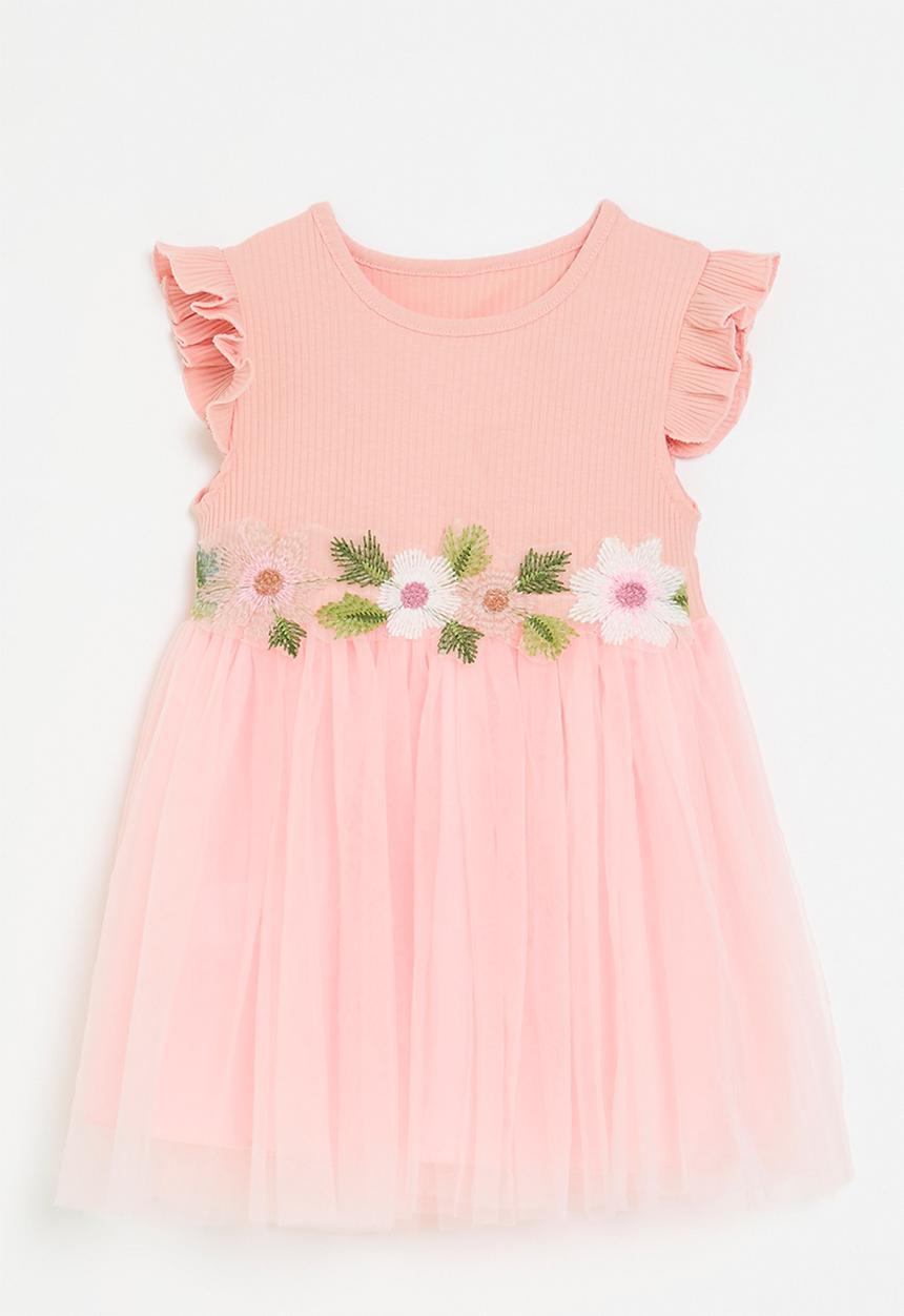 Pop Candy - Floral décor combo dress - pink 