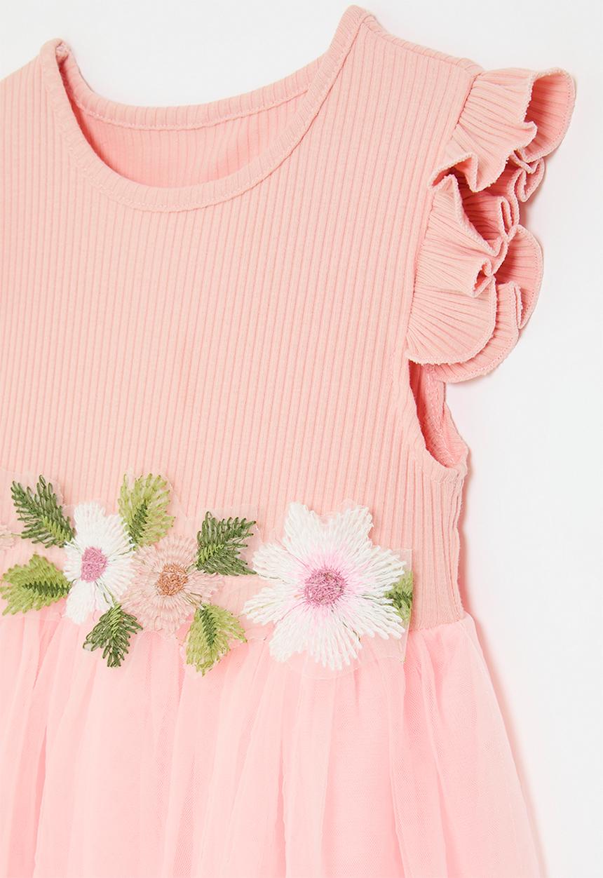 Pop Candy - Floral décor combo dress - pink 