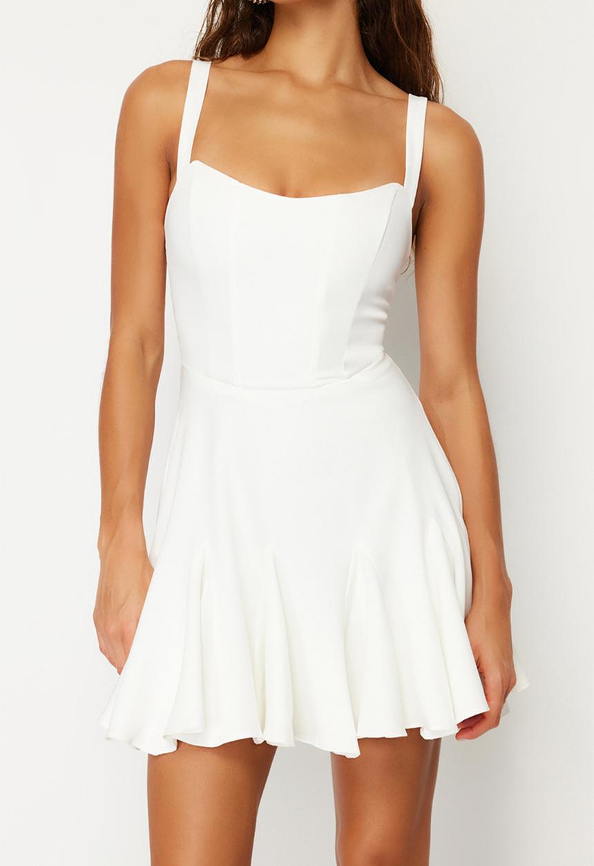 Trendyol - Bridal corset detailed dress - ecru