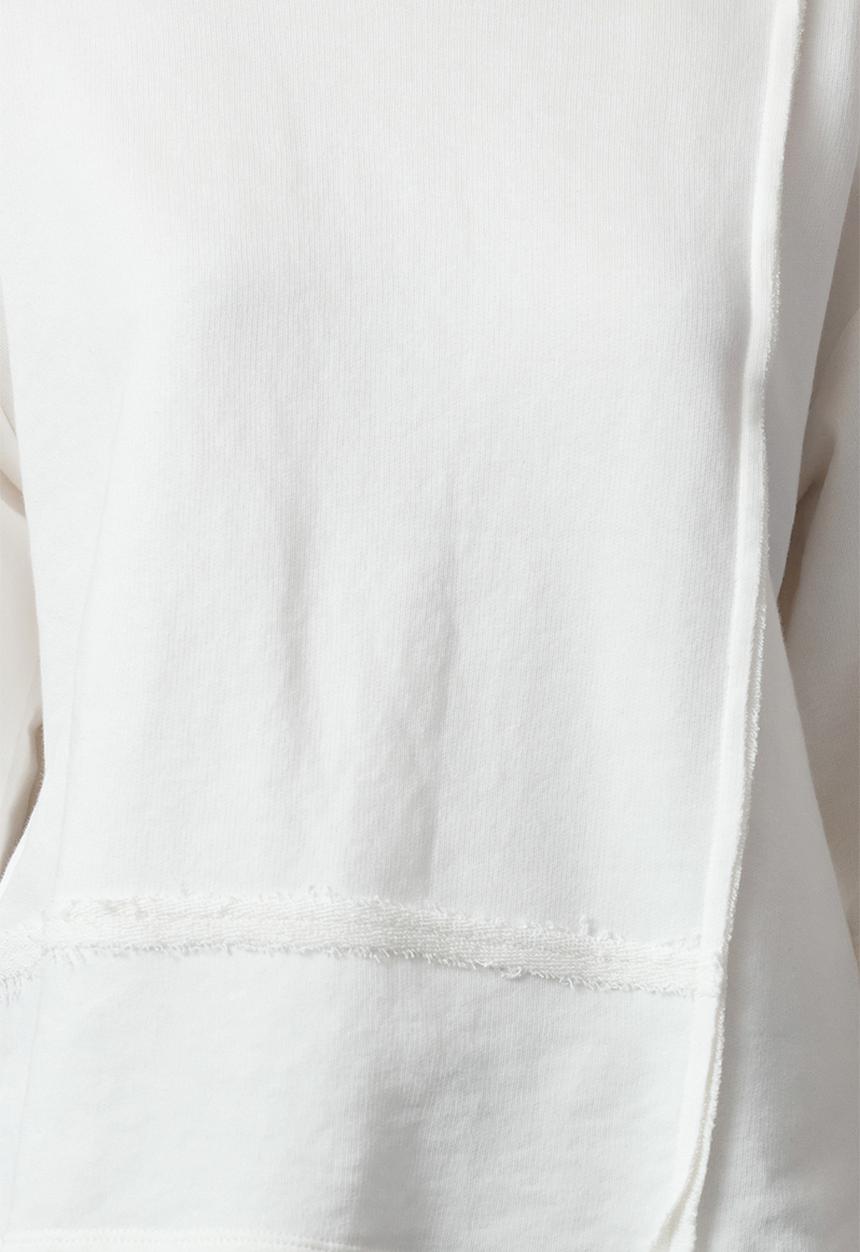 Trendyol - 3/4 Quarter Sleeve Relaxed Pattern Knitted T-Shirt - Ecru