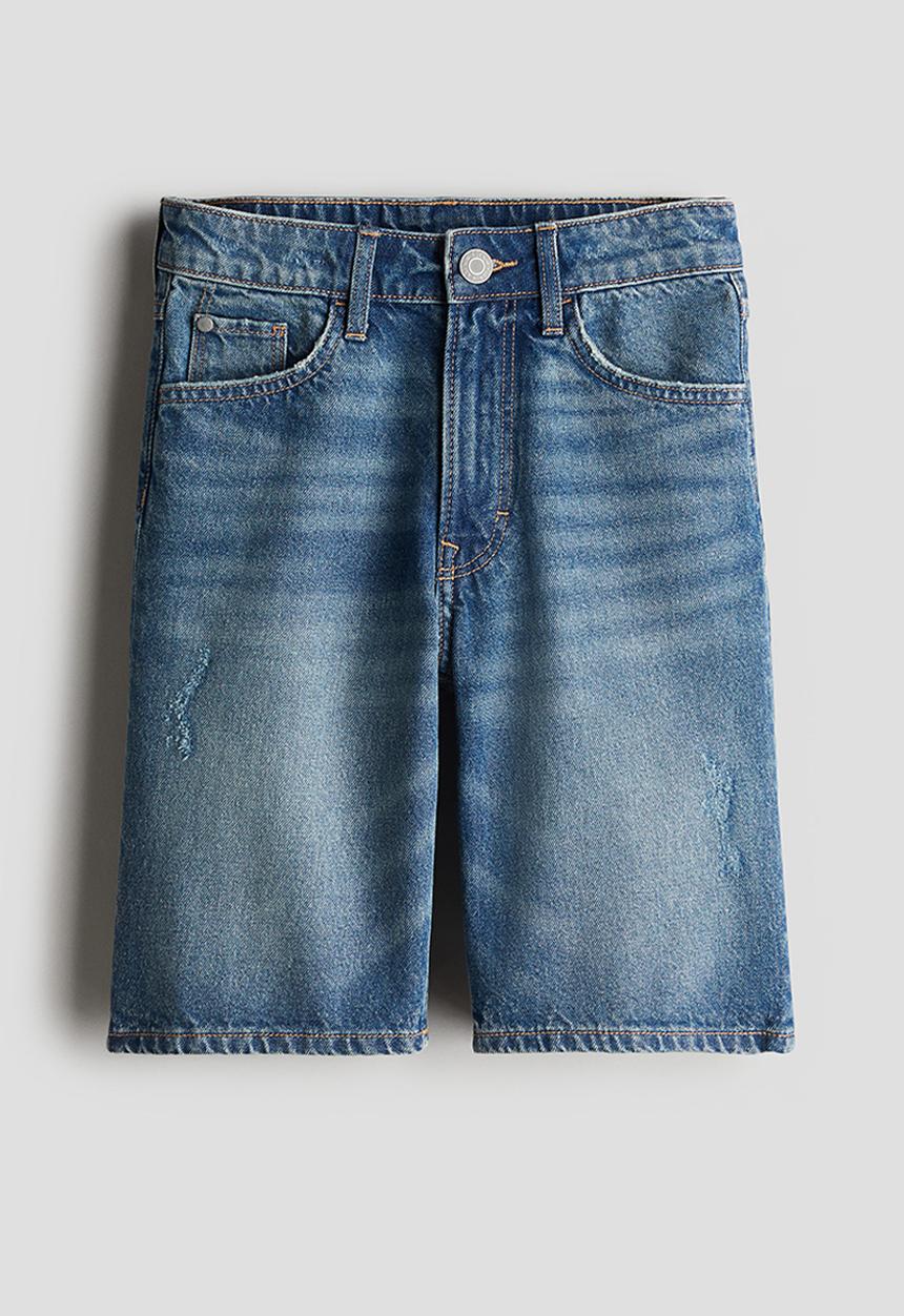 H&M - Loose fit denim shorts - denim blue