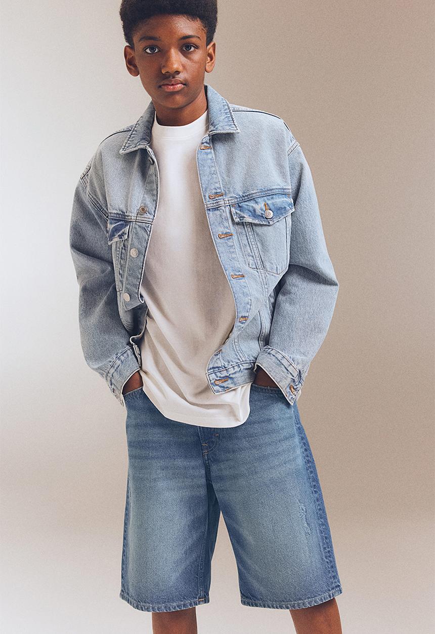 H&M - Loose fit denim shorts - denim blue