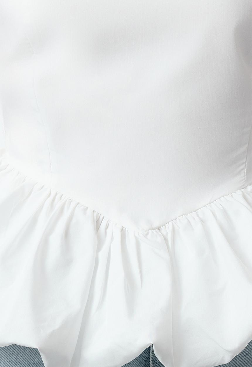 Trendyol - Strapless balloon woven top - ecru
