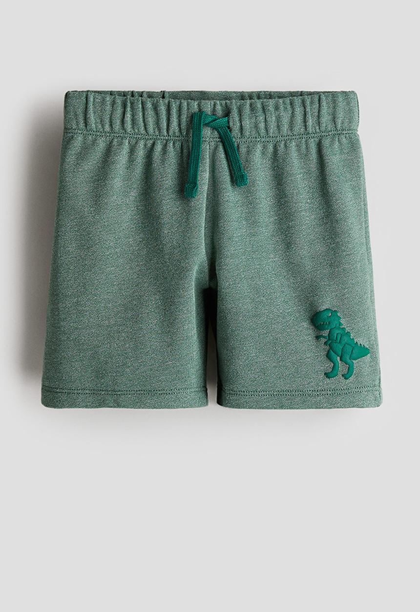 H&M - Printed sweatshorts - Green Dinosaur