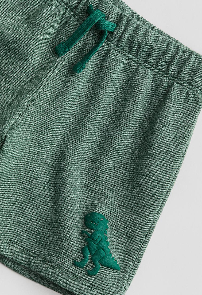 H&M - Printed sweatshorts - Green Dinosaur