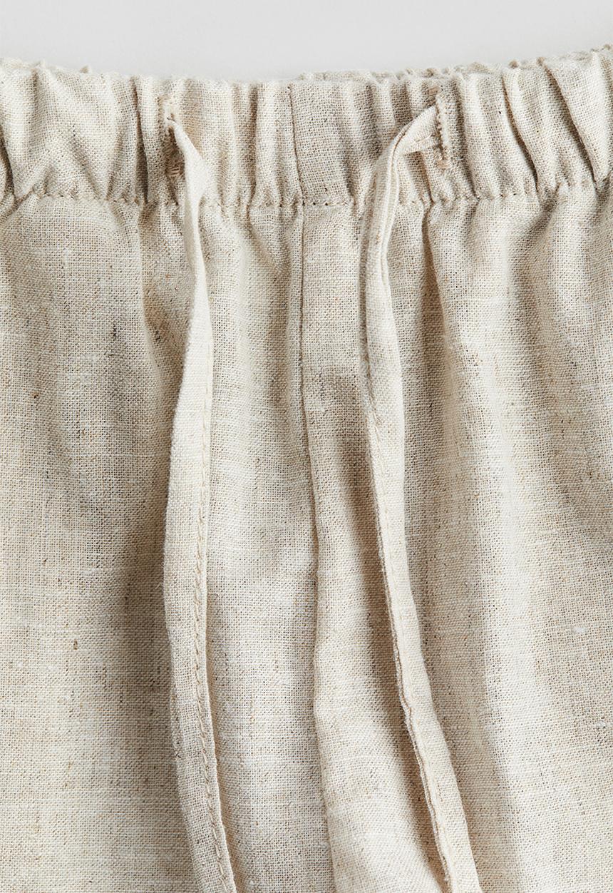 H&M - Linen-blend pull-on shorts - ecru