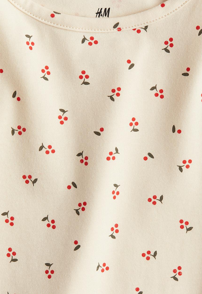 H&M - Printed top - Cream Berries