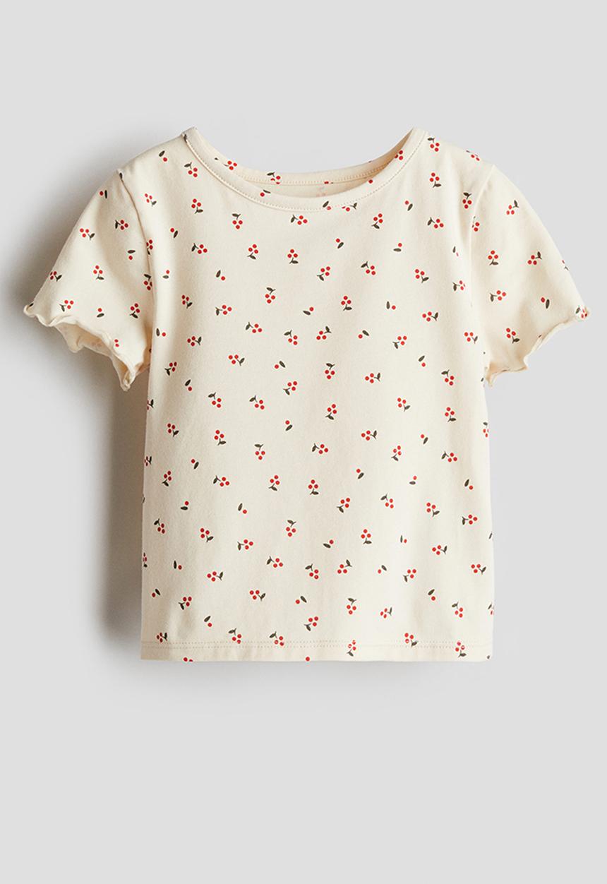 H&M - Printed top - Cream Berries