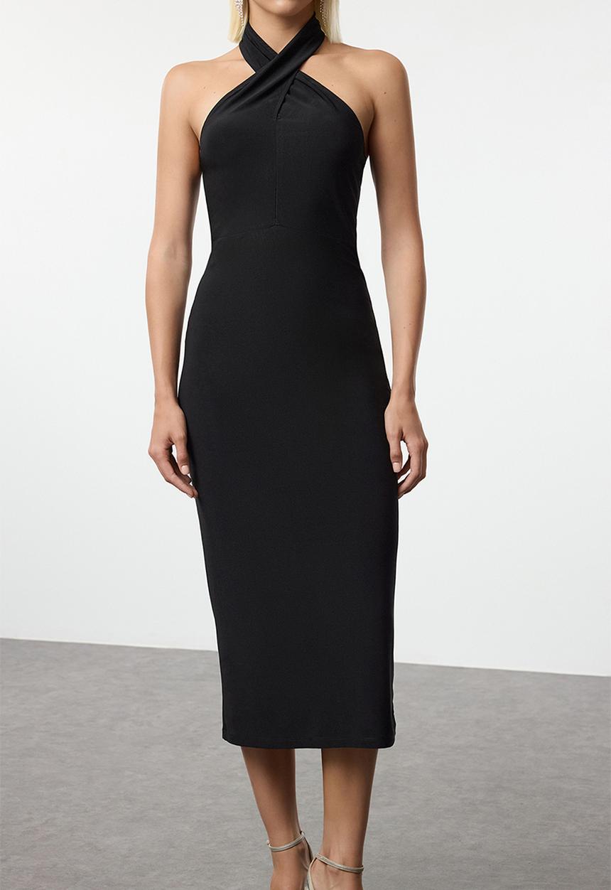 Trendyol - Bodycon Knitted Dress - Black
