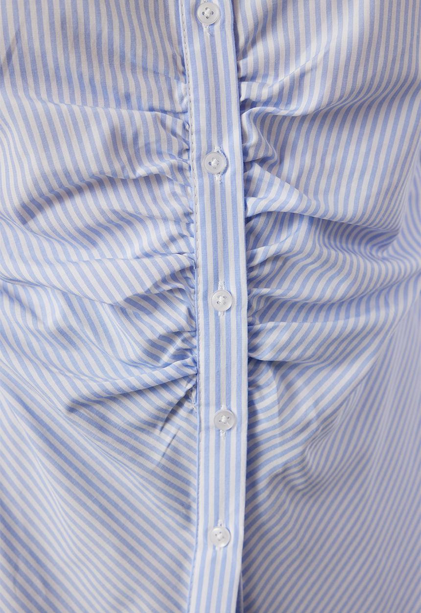 Trendyol - Striped Fitted Shirt - Blue