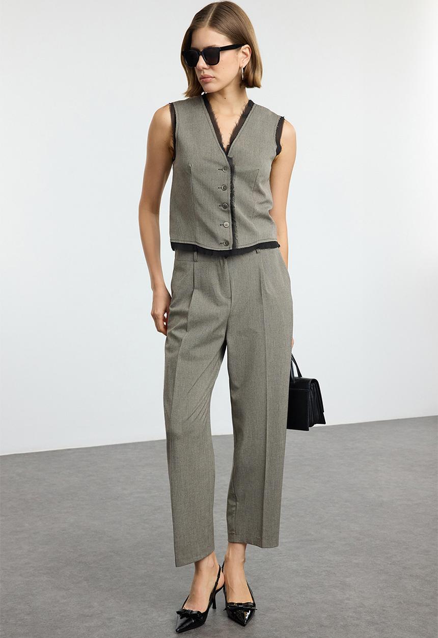 Trendyol - Vest-Trousers Set - Smoked