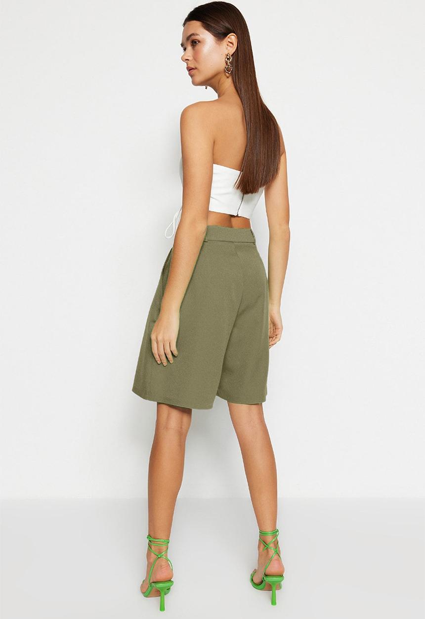 Trendyol - Pocket Shorts - Light Khaki