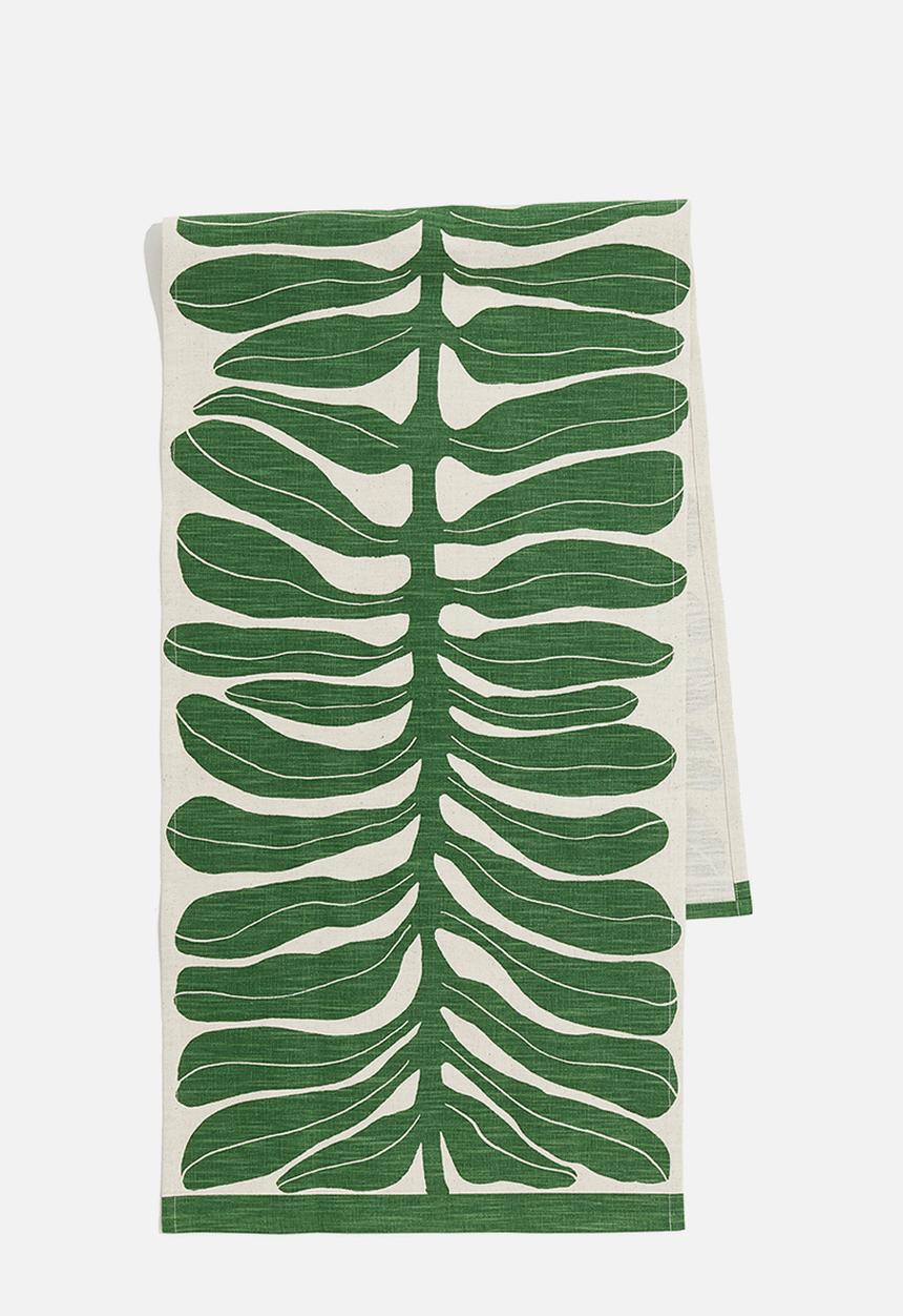 H&M - Print-motif table runner - green/leaves