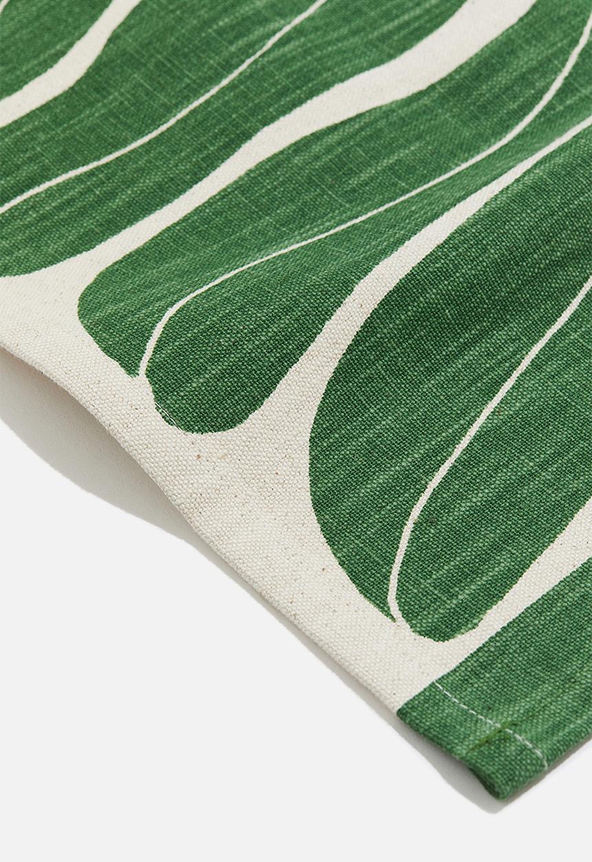 H&M - Print-motif table runner - green/leaves