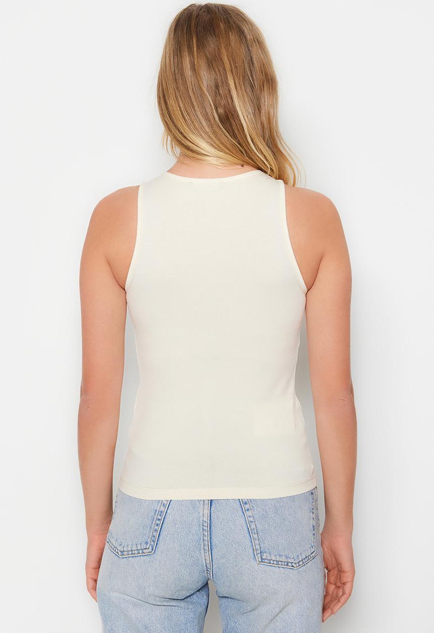 Trendyol - Halter neck fitted knit undershirt - stone