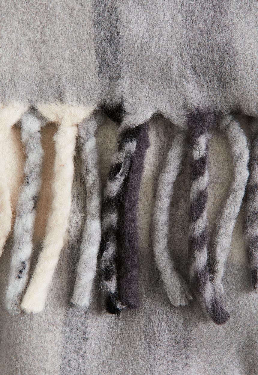H&M - Patterned blanket - grey/checked