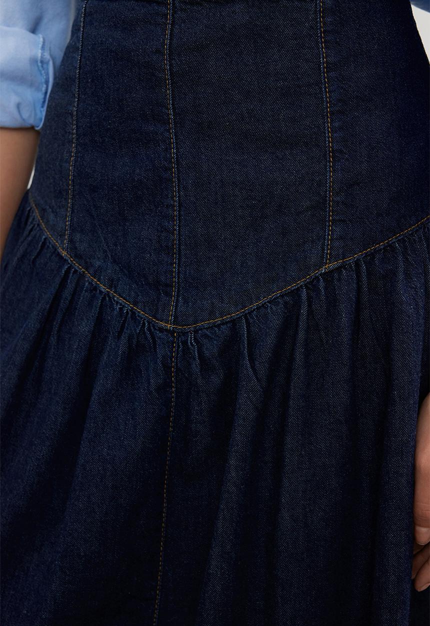 Trendyol - Maxi Denim Skirt - Dark Blue