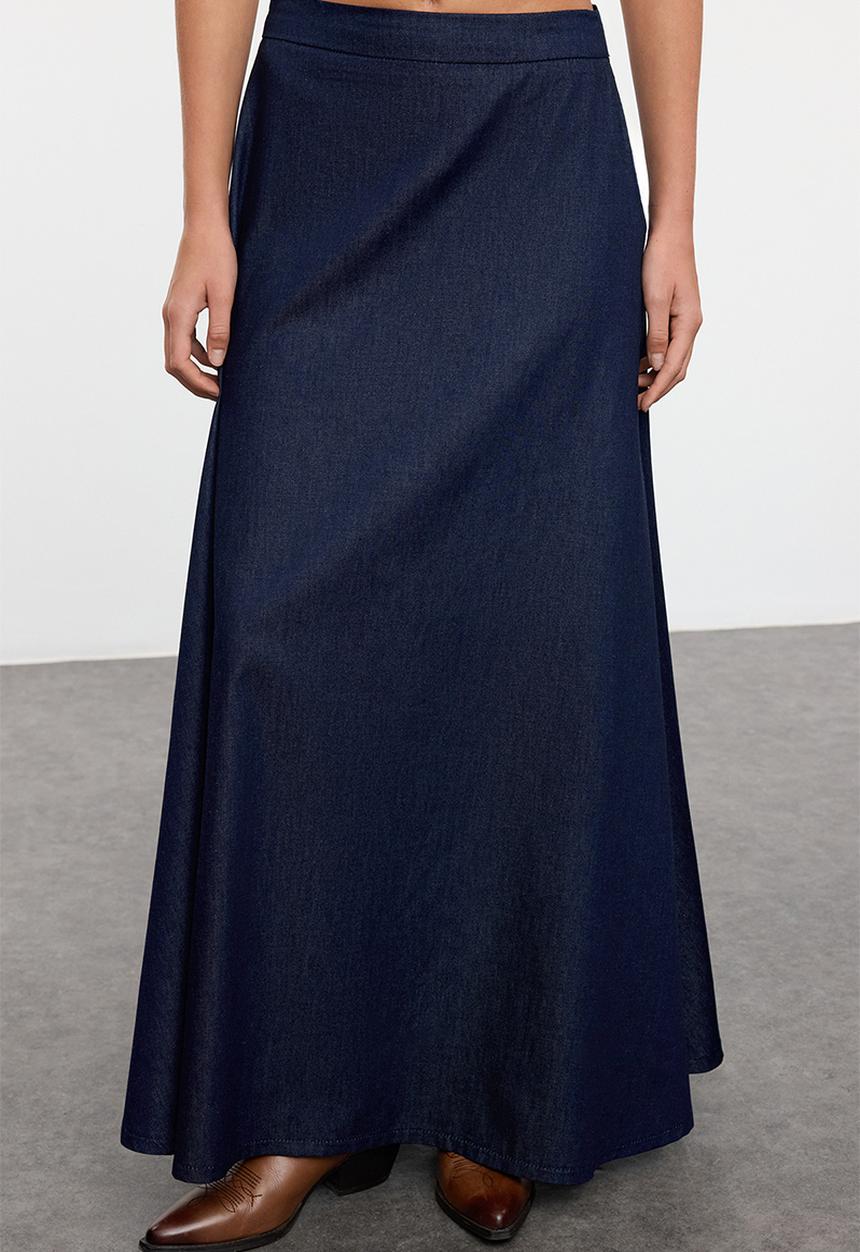 Trendyol - Maxi Denim Skirt - Navy