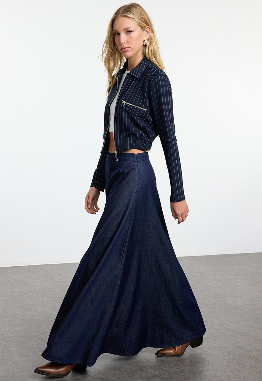 Trendyol - Maxi Denim Skirt - Navy