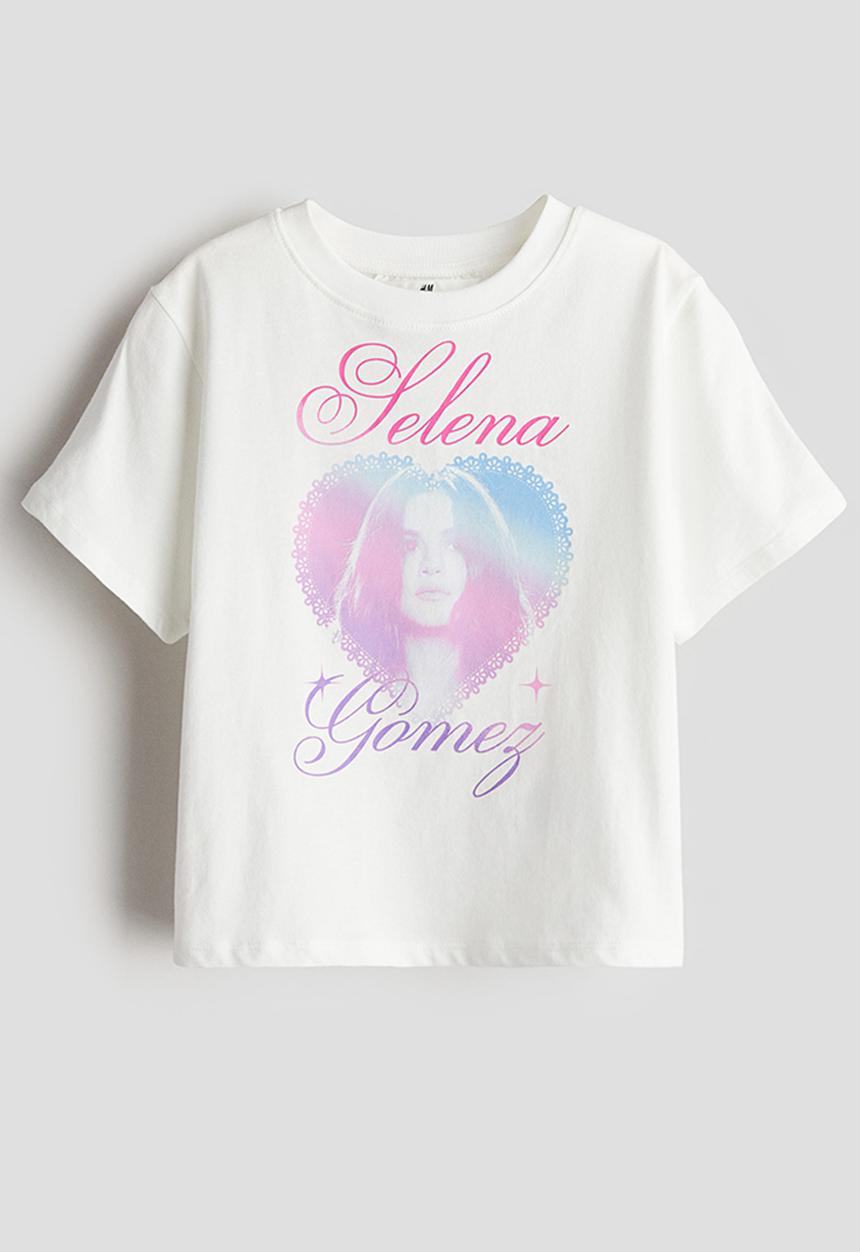H&M - Printed T-shirt - white/selena gomez