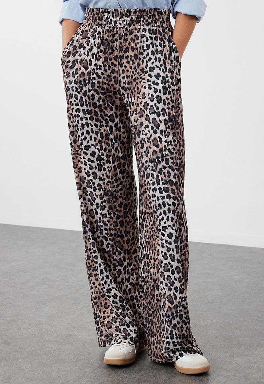 Trendyol - Wide Leg Trousers - Leopard Printed