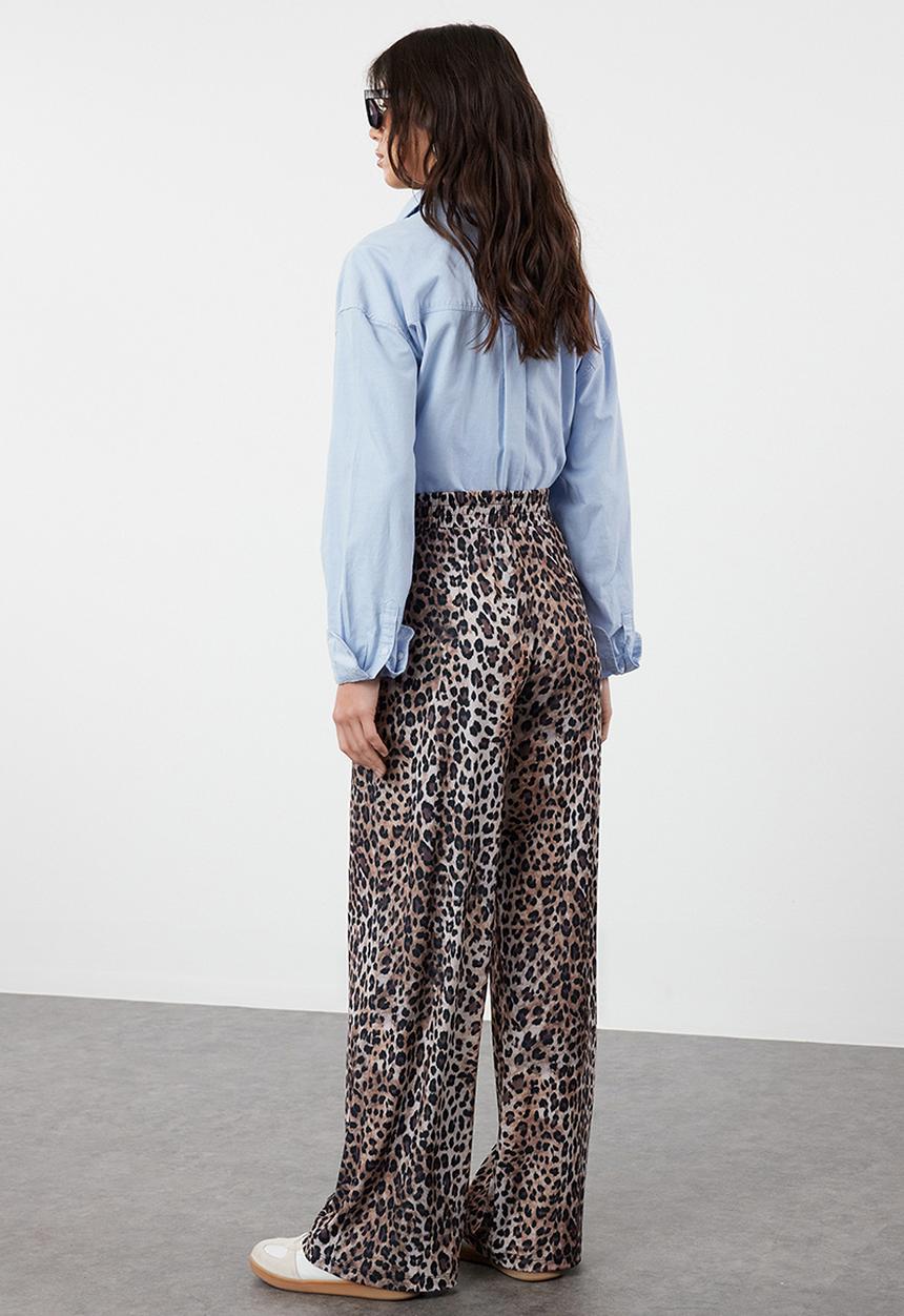 Trendyol - Wide Leg Trousers - Leopard Printed