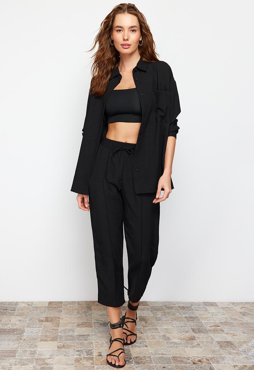 Trendyol - Shirt Two Piece Set - Black