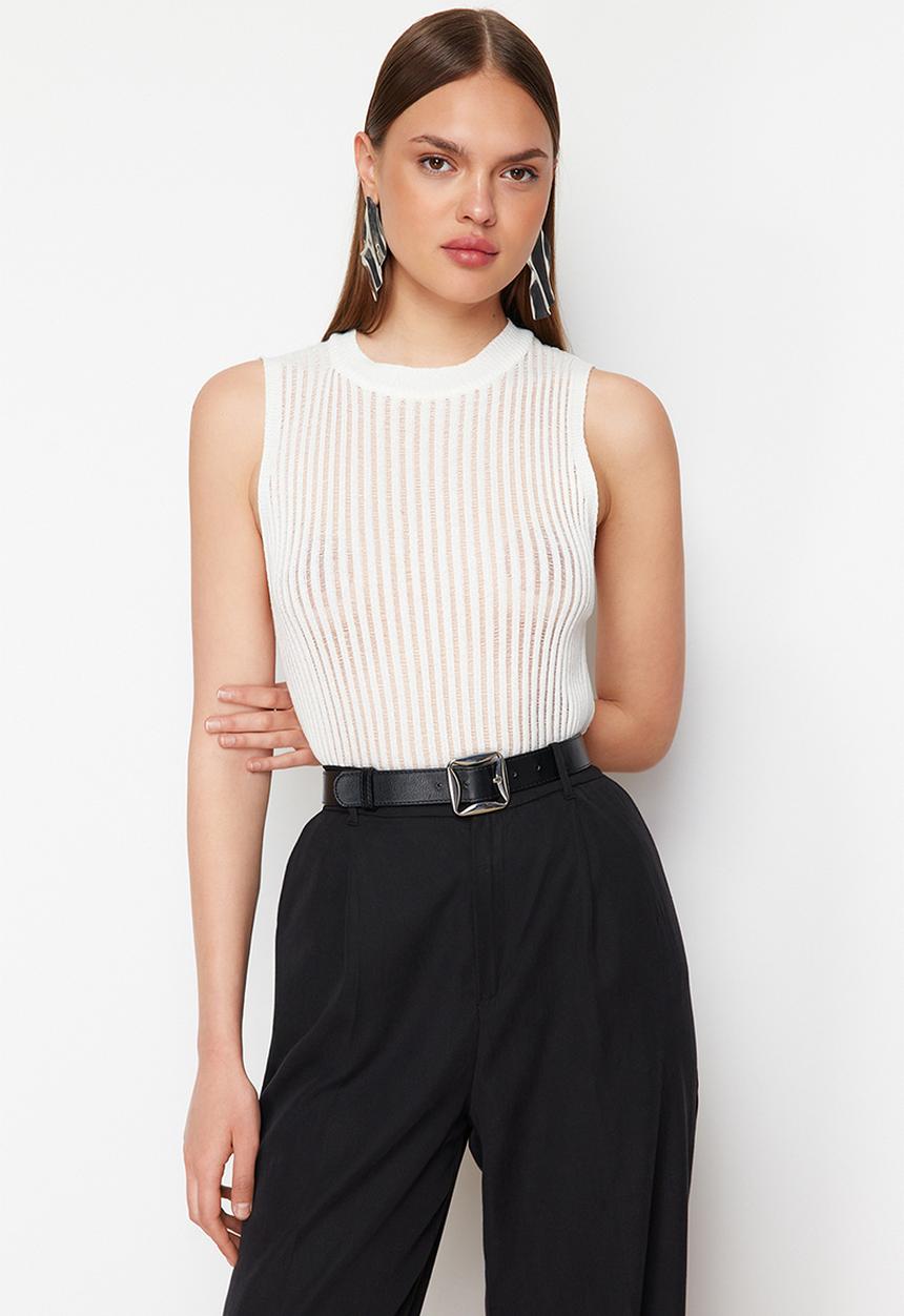 Trendyol - Transparent knitwear top - stone