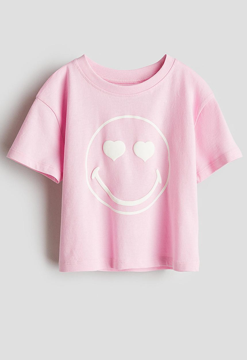H&M - Printed T-shirt - Pink/SmileyWorld®