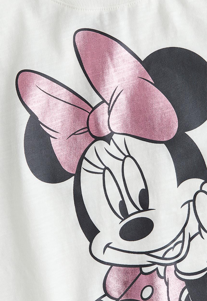 H&M - Printed T-shirt - White/Minnie Mouse