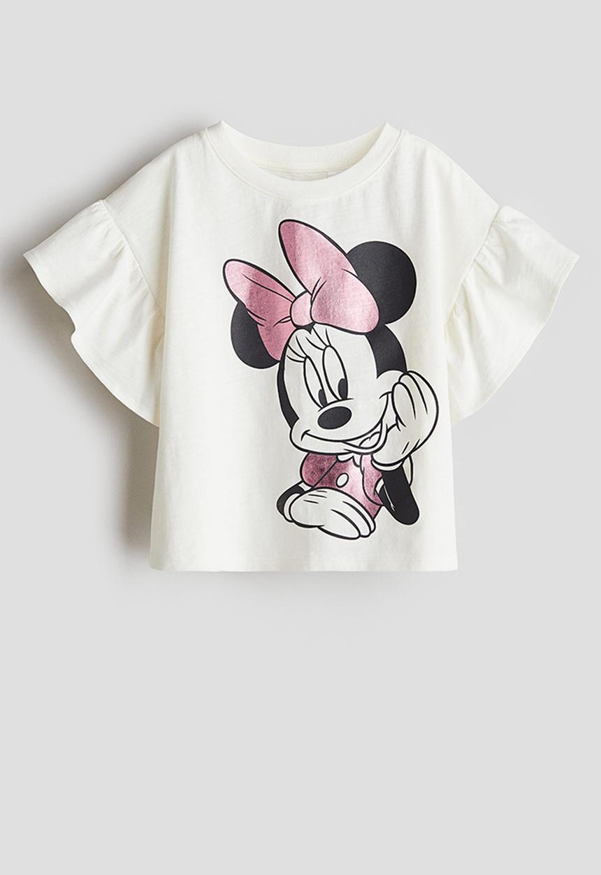 H&M - Printed T-shirt - White/Minnie Mouse