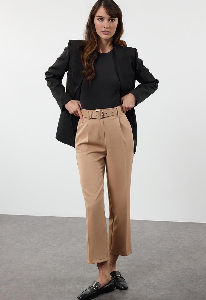 Trendyol - Belted ankle trousers - beige