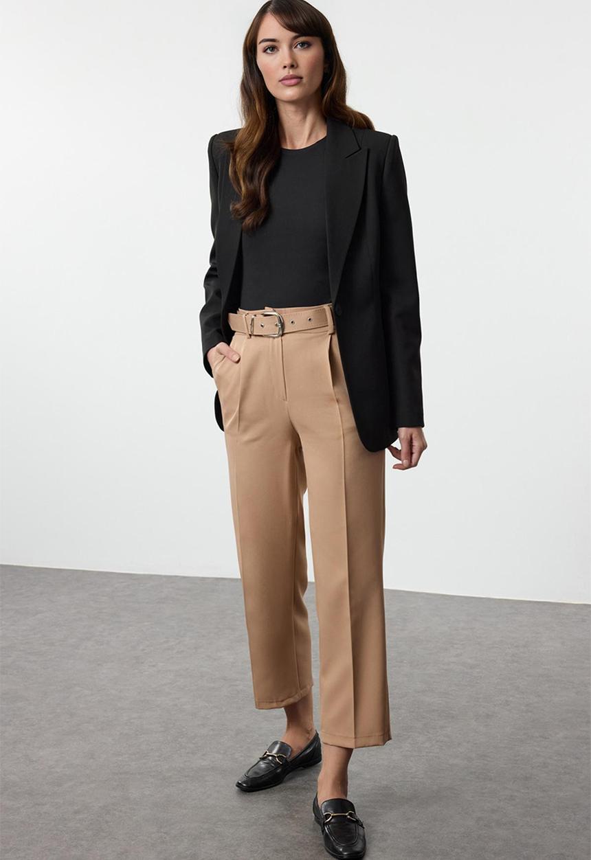 Trendyol - Belted ankle trousers - beige