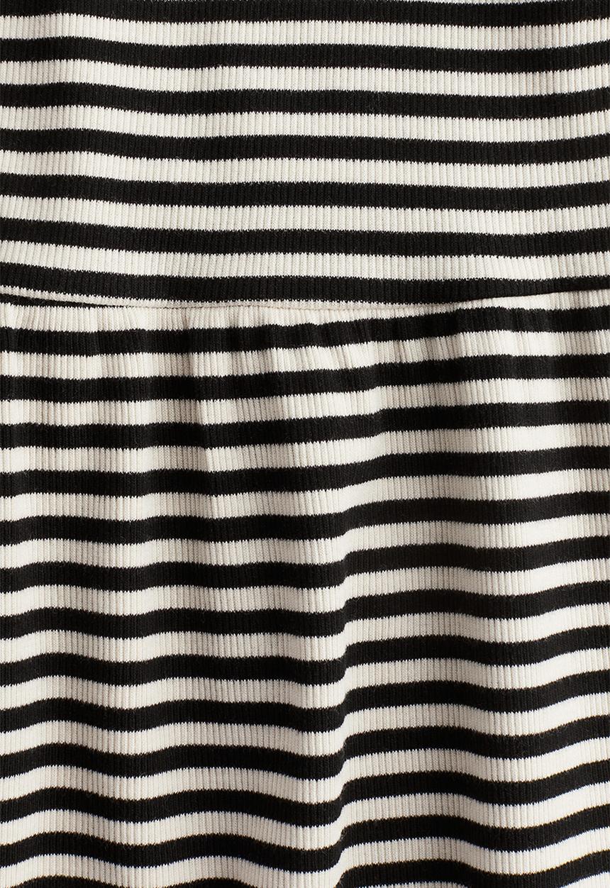 H&M - Ribbed jersey dress - black & white striped