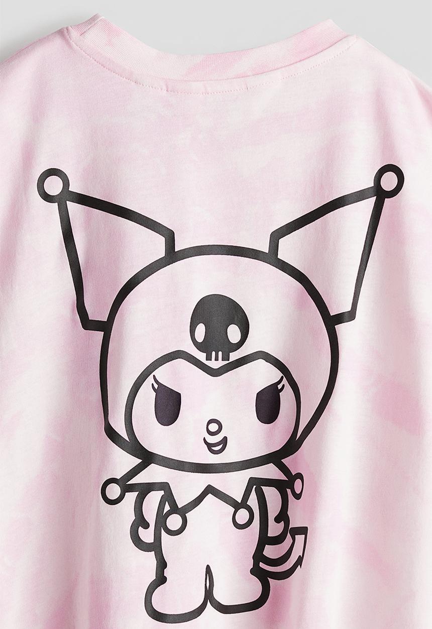H&M - Printed T-shirt - Light Pink/Kuromi
