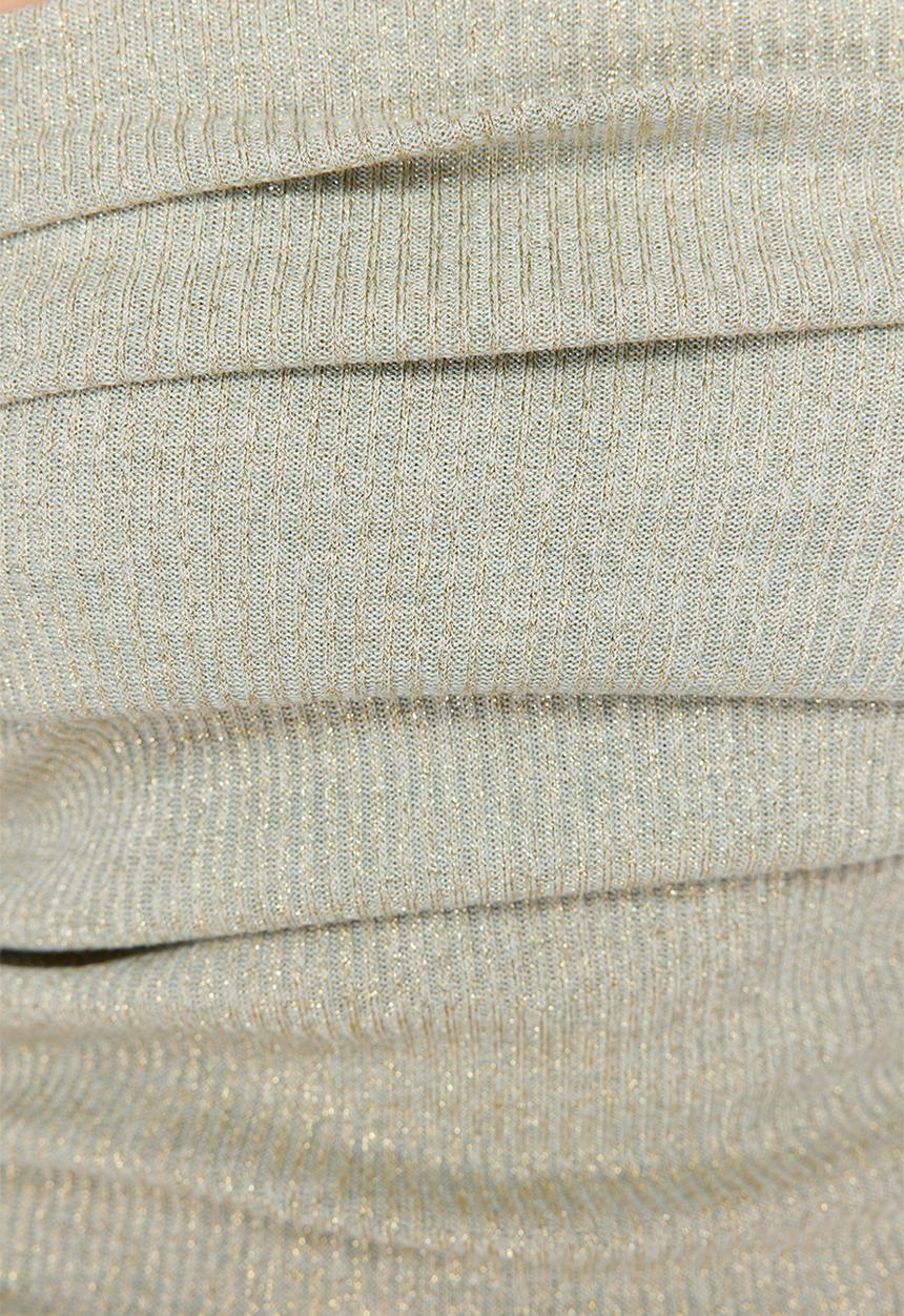Trendyol - Lurex strapless stretch blouse - mint