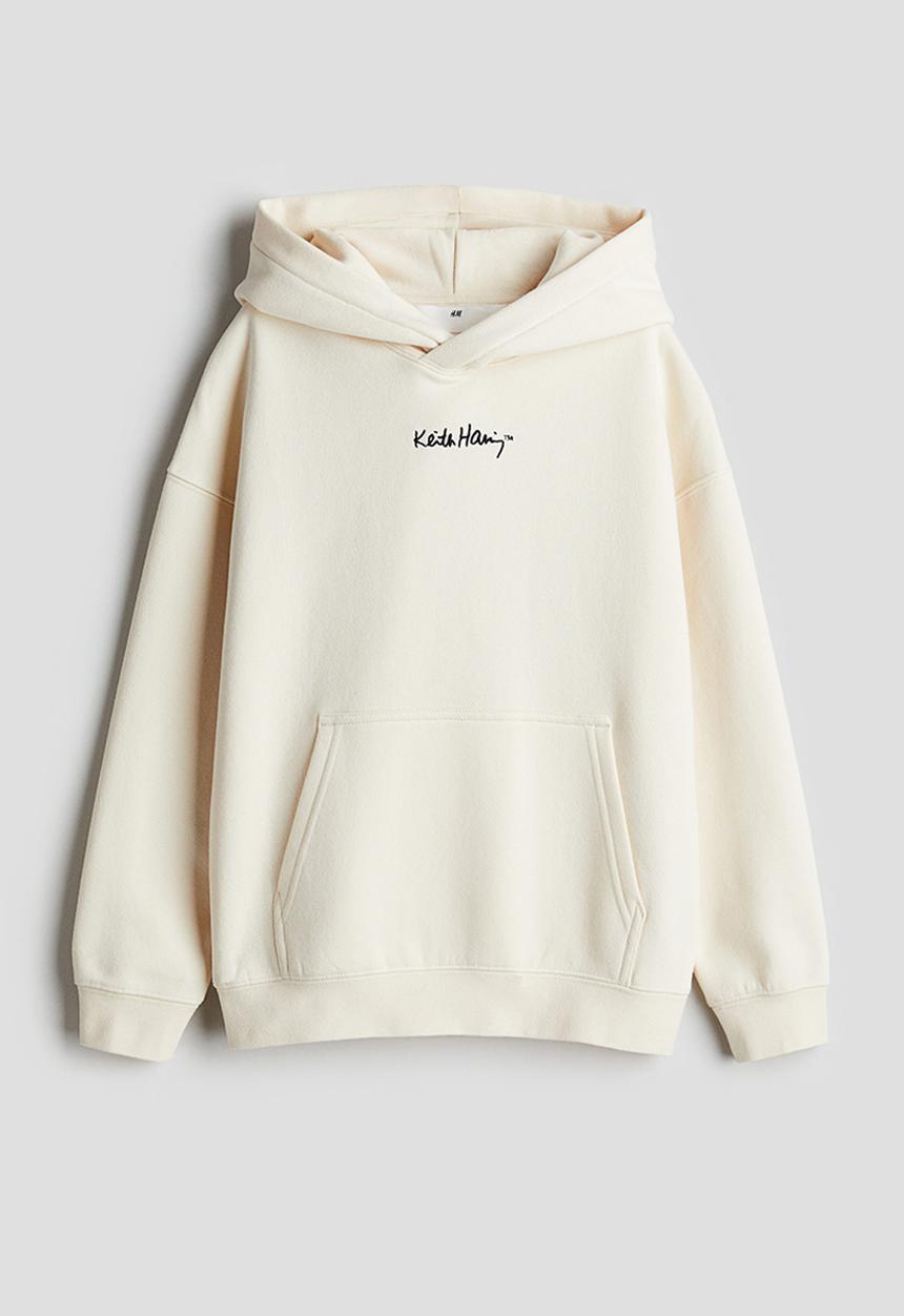 H&M - Keith Haring X H&M:  Printed hoodie - white,multi
