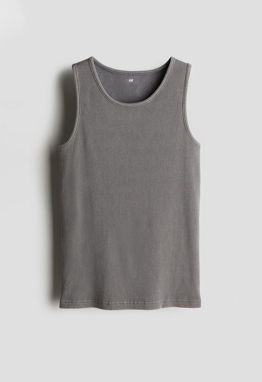 H&M - Ribbed vest top - grey