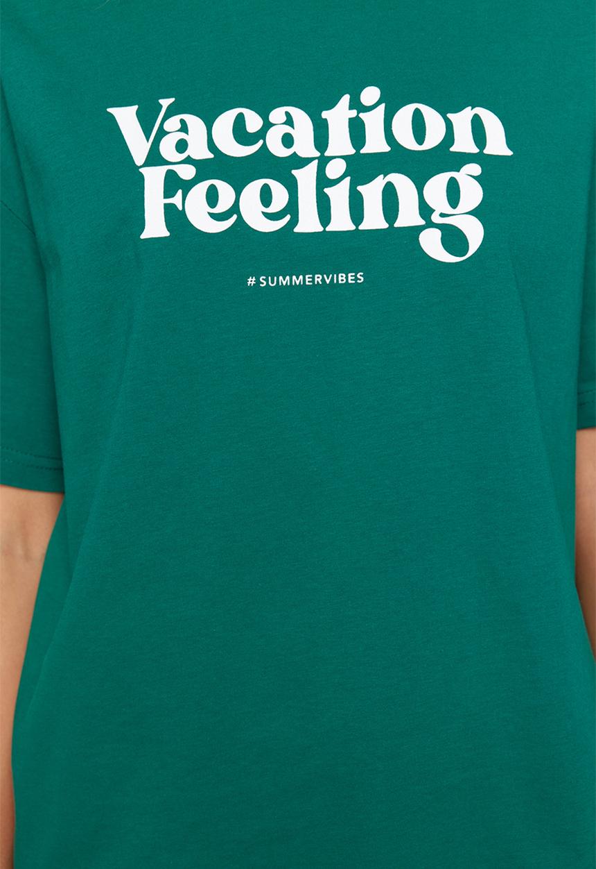 Trendyol - Relaxed fit knitted t-shirt - emerald green