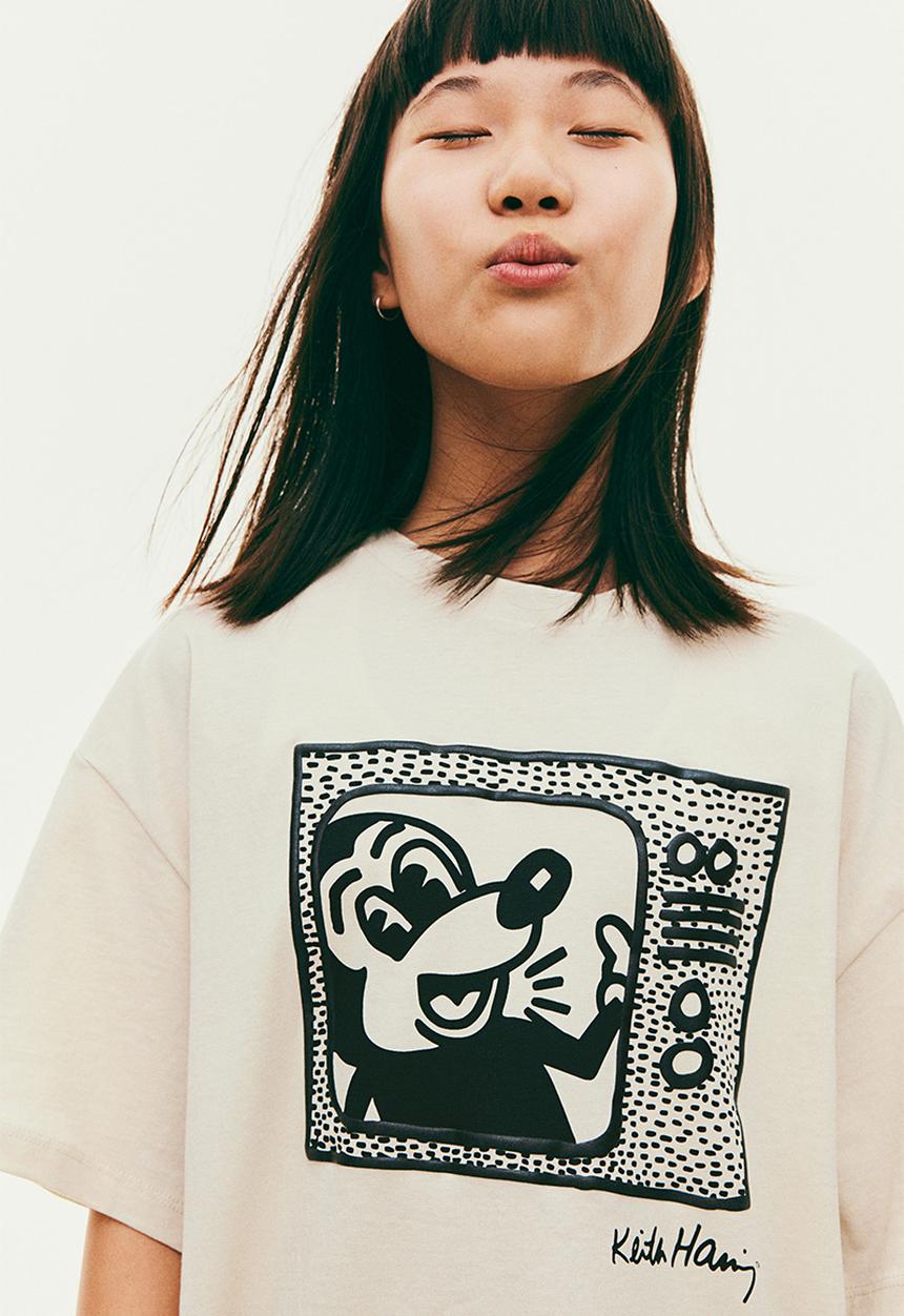 H&M - Keith Haring X H&M:  Oversized print-motif t-shirt - white,multi 
