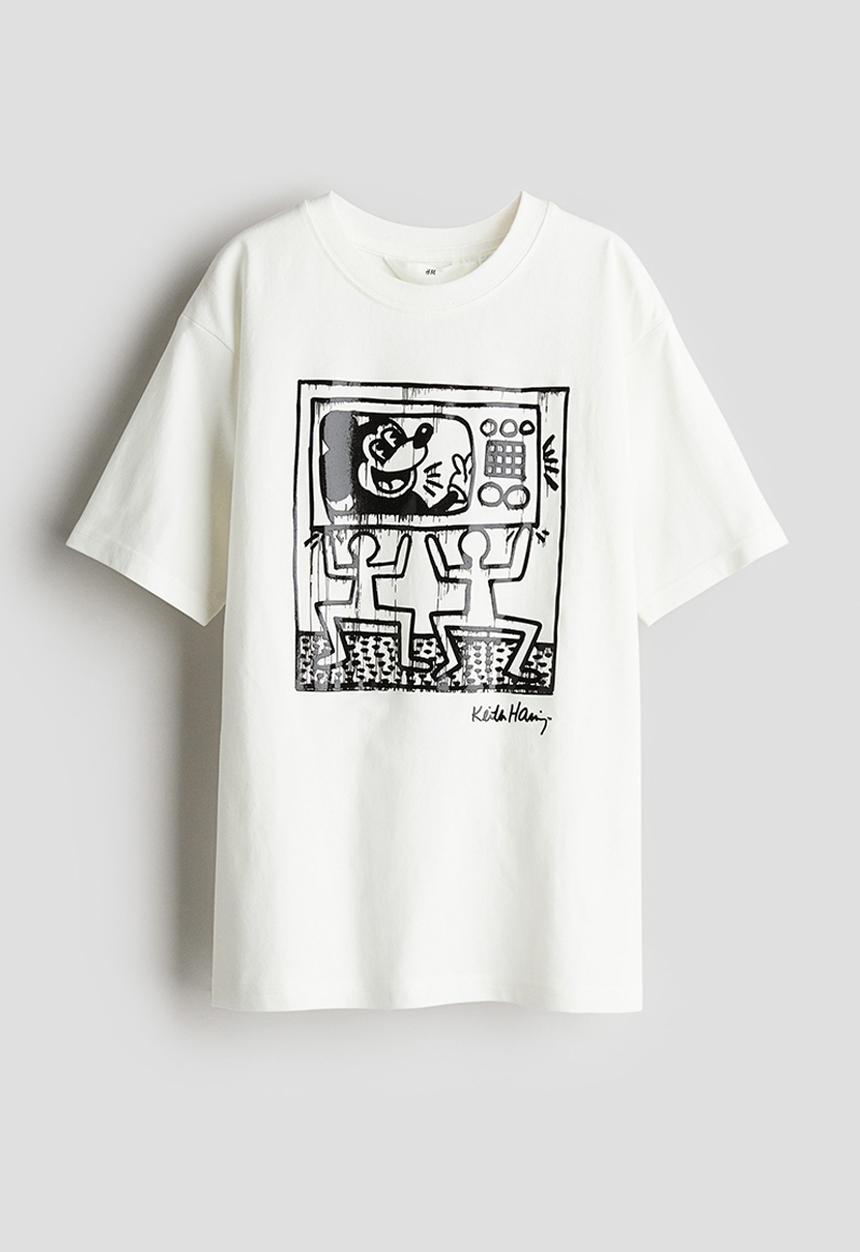H&M - Keith Haring X H&M:  Printed t-shirt - white,multi