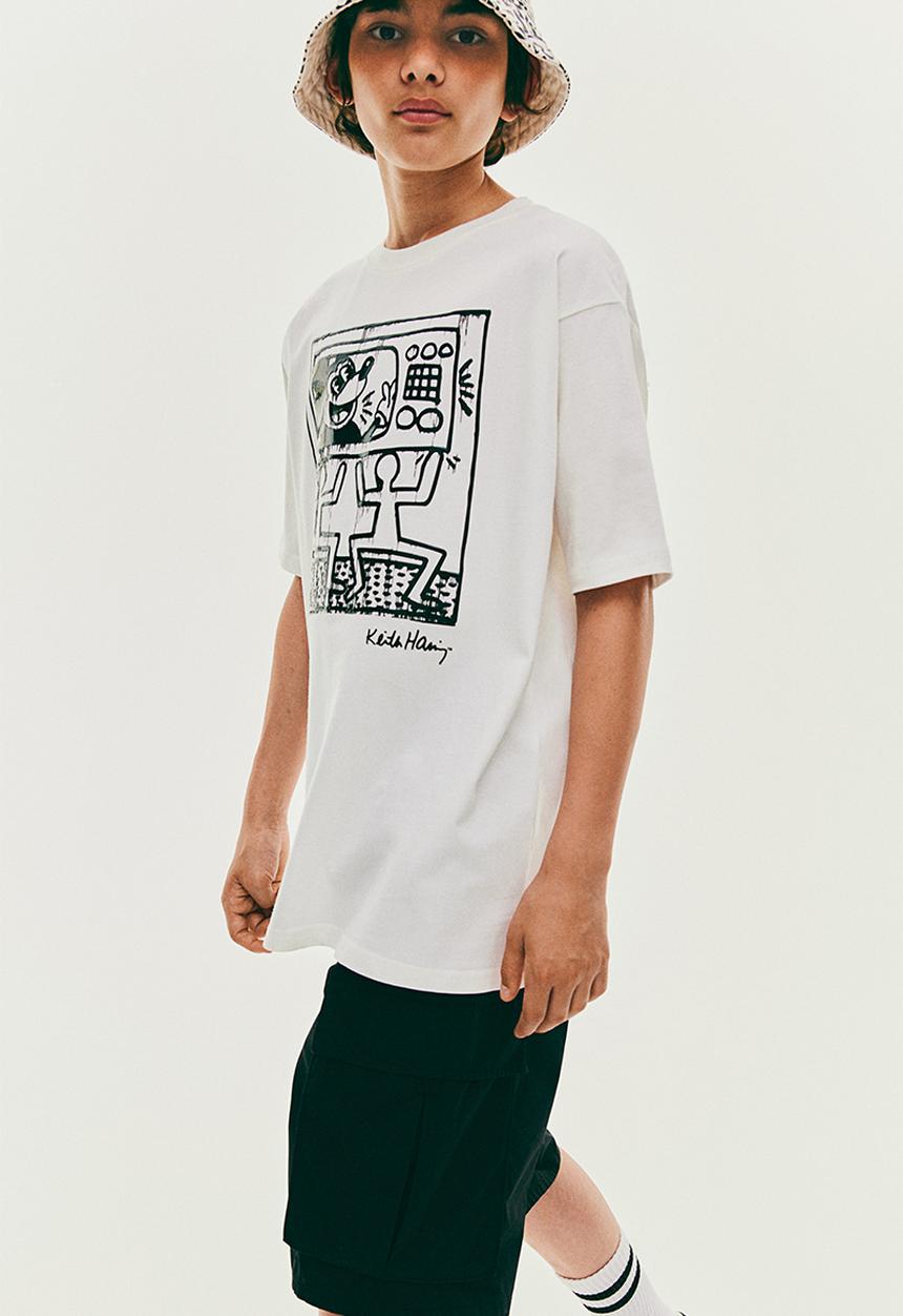 H&M - Keith Haring X H&M:  Printed t-shirt - white,multi