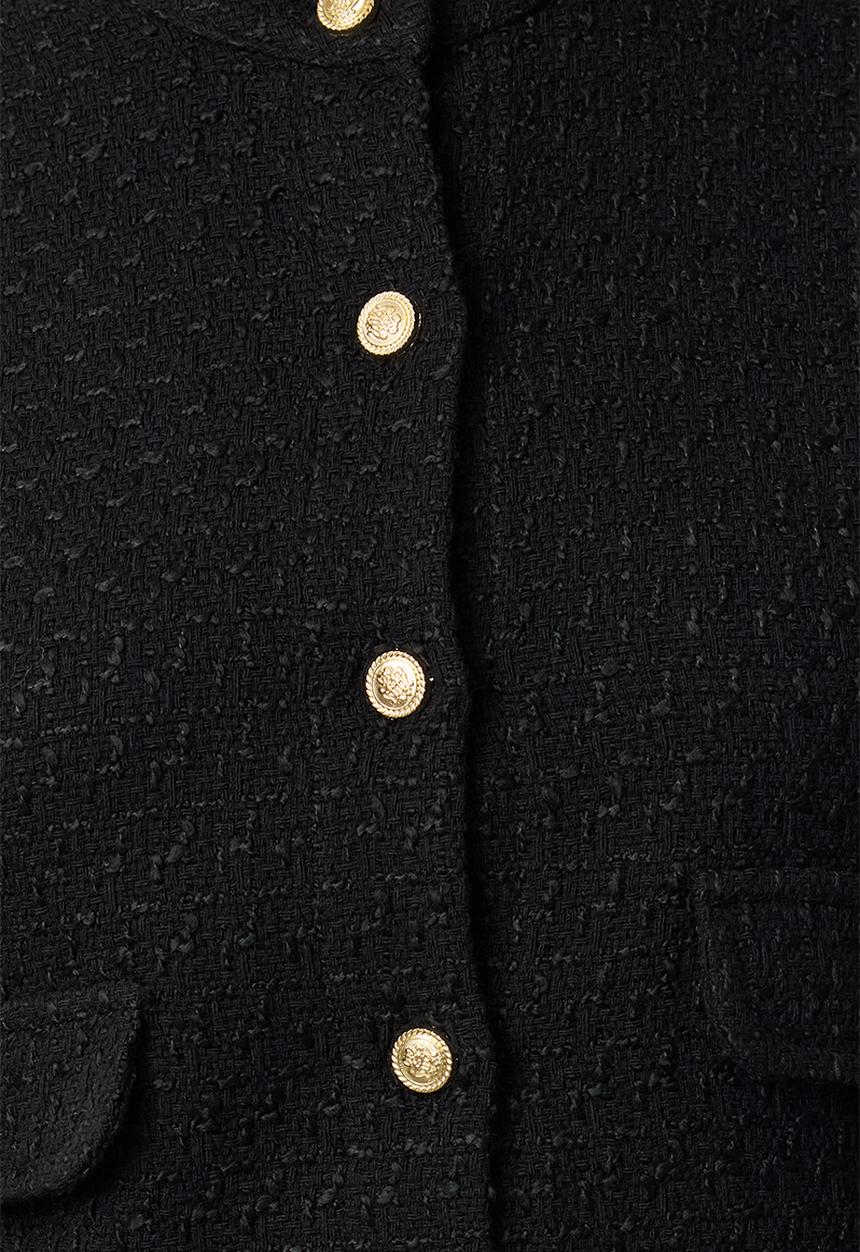 Trendyol - Tweed Pattern Regular Fit  Pattern Waistcoat - Black