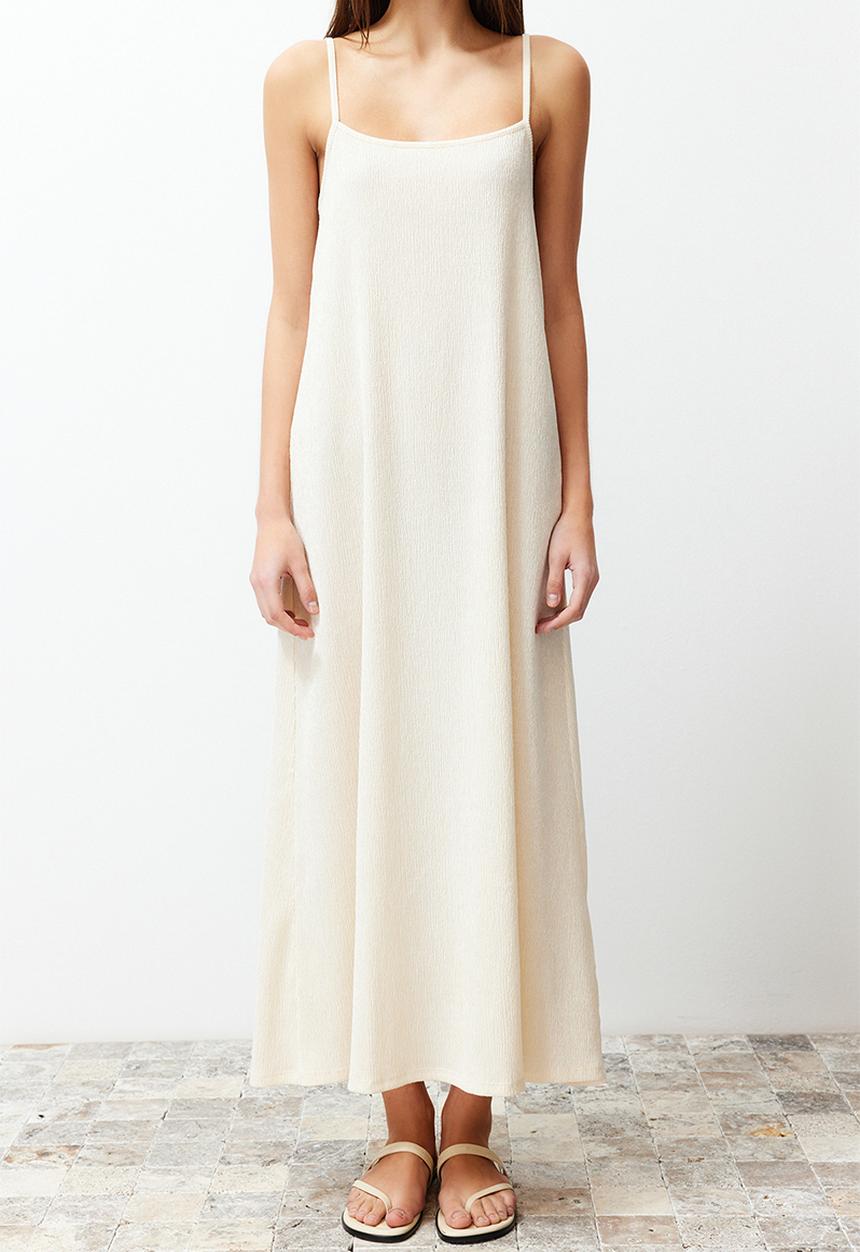 Trendyol - Plain Knitted Dress - Stone