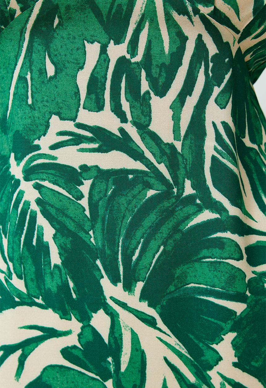 Trendyol - Tropical Floral Mini Dress - Green