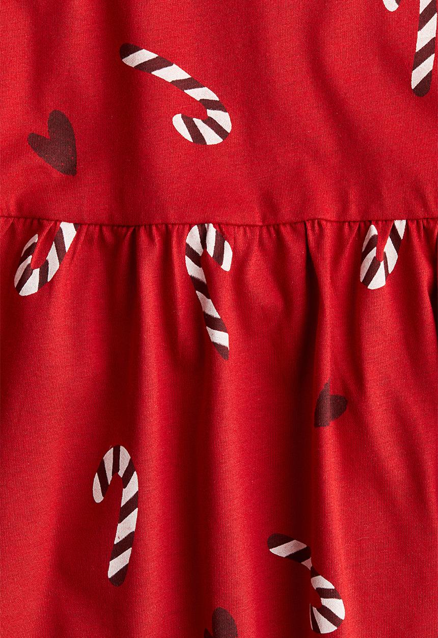 H&M - Patterned jersey dress - red/candy canes