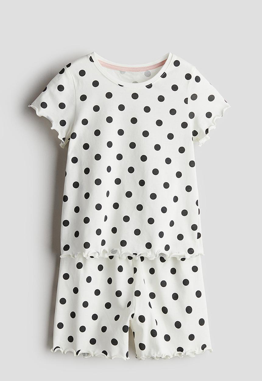H&M - Pointelle pyjamas - natural white/spotted