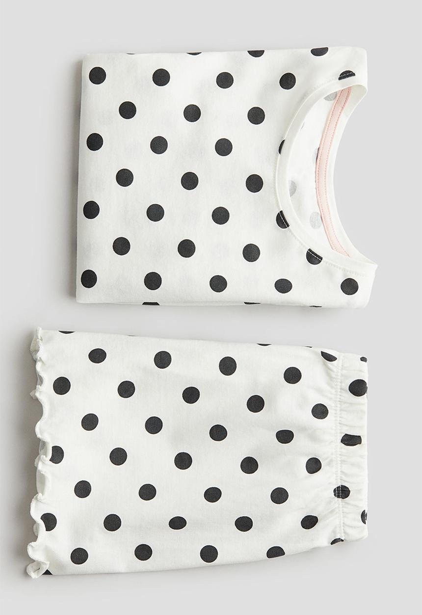H&M - Pointelle pyjamas - natural white/spotted