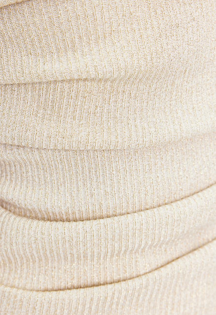 Trendyol - Lurex strapless stretch blouse - ecru